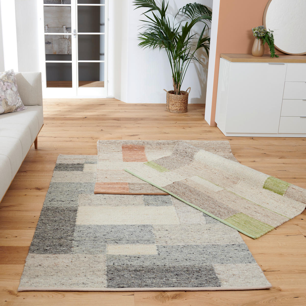 HANDWEBTEPPICH 130/190 cm Freising  - Weiss/Beige, Konventionell, Textil (130/190cm) - Linea Natura