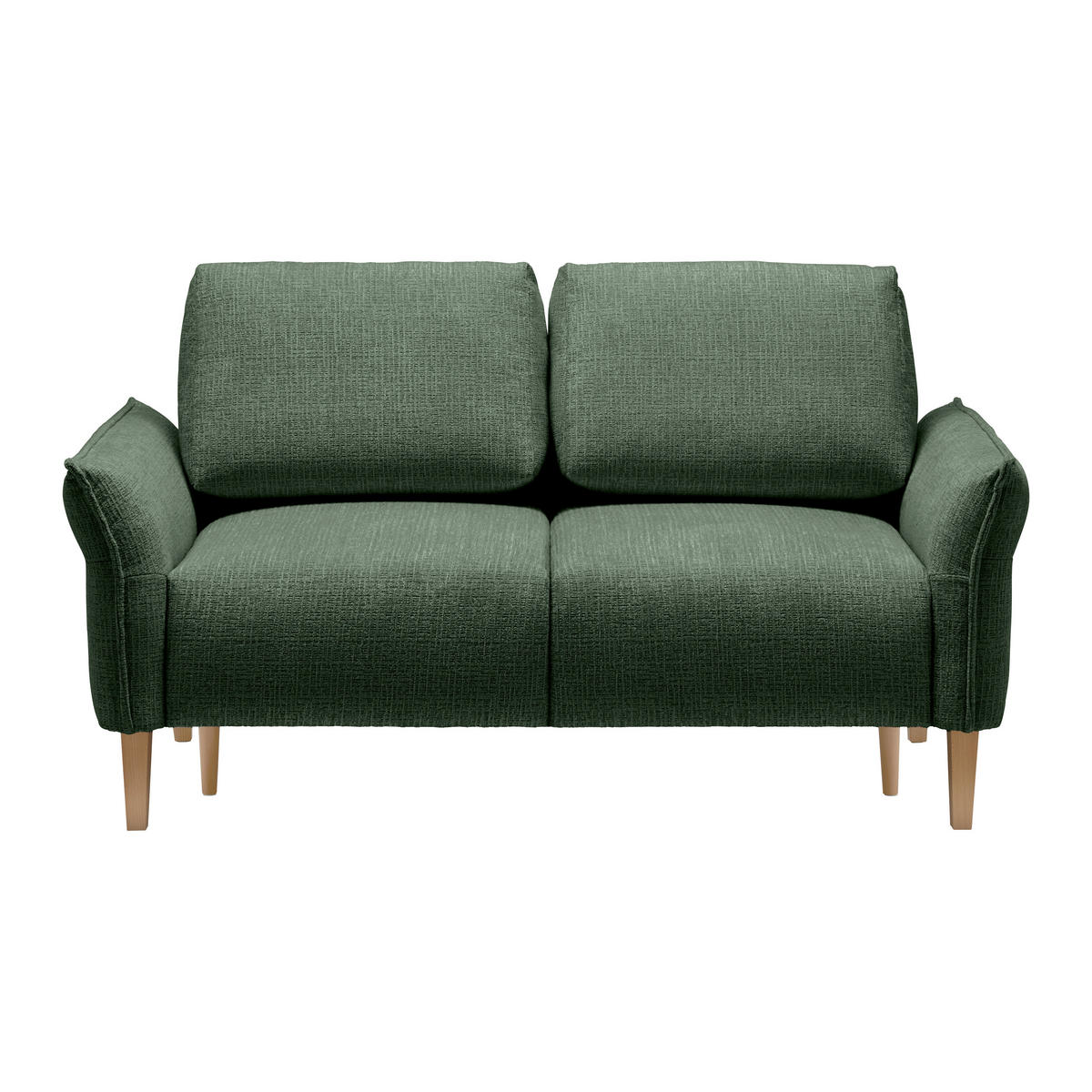 2-SITZER-SOFA in Webstoff Dunkelgrün  - Dunkelgrün/Eichefarben, Modern, Holz/Textil (150/85/92cm) - MID.YOU