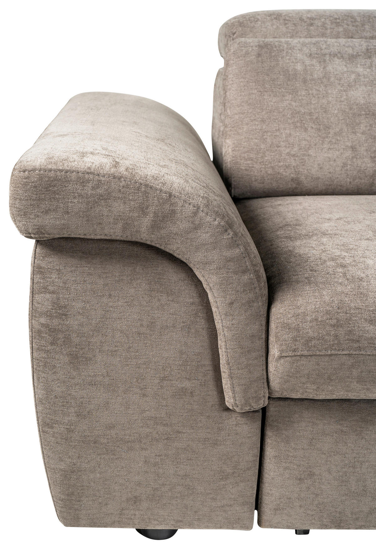 ECKSOFA Taupe Flachgewebe  - Taupe/Schwarz, KONVENTIONELL, Kunststoff/Textil (280/235cm) - Carryhome