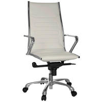 OTOČNÁ STOLIČKA, vzhľad kože, krémová - krémová, Modern, kov/textil (58/115/48cm) - MID.YOU