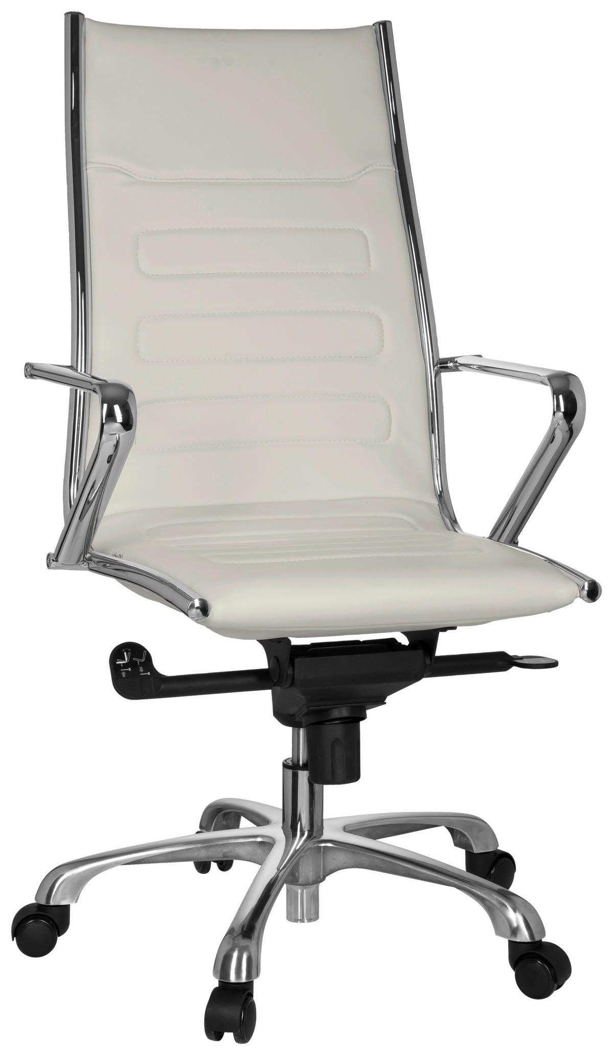 OTOČNÁ STOLIČKA, vzhľad kože, krémová - krémová, Modern, kov/textil (58/115/48cm) - MID.YOU