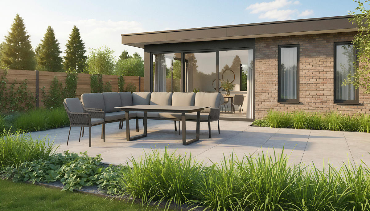 LOUNGEGARNITUR  205/255 cm  Aluminium  - Anthrazit/Grau, Basics, Textil/Metall (205/255cm) - Tierra Outdoor