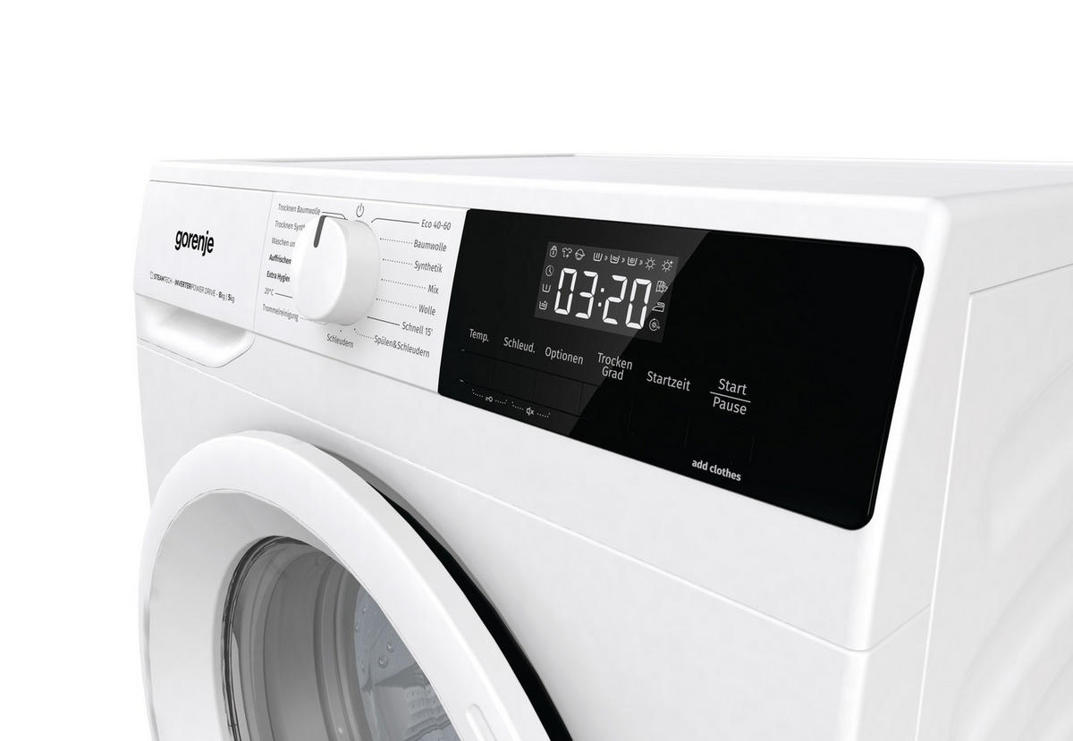 WASCHTROCKNER W3D2A854ADPS/DE  - Weiß, MODERN, Glas/Kunststoff (60/85/54cm) - Gorenje