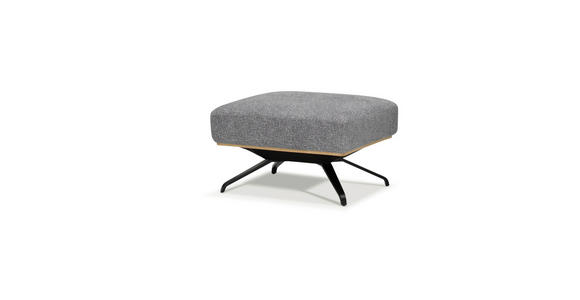 HOCKER in Textil Grau - Schwarz/Grau, Design, Textil/Metall (74/46/66cm) - Novel