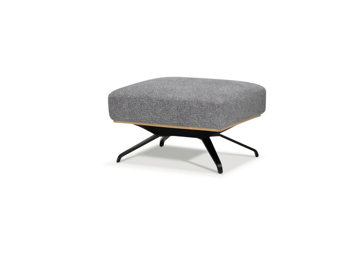 HOCKER in Textil Grau  - Schwarz/Grau, Design, Textil/Metall (74/46/66cm) - Novel