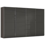 SCHWEBETÜRENSCHRANK  in Graphitfarben, Schwarz  - Chromfarben/Graphitfarben, Design, Glas/Holzwerkstoff (361/223/68cm) - Novel