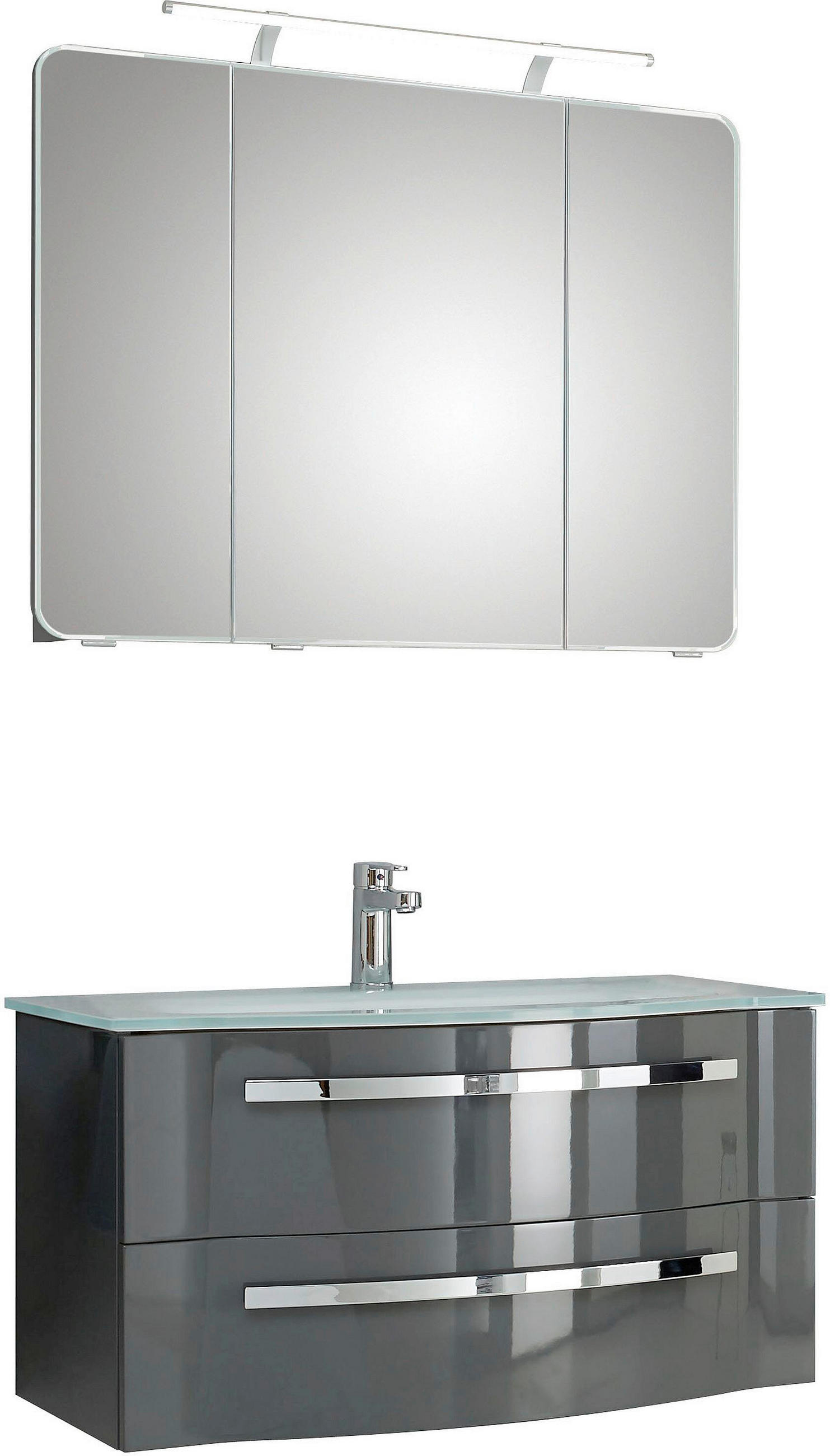 Sadena Badezimmer Grau Hochglanz 92 cm