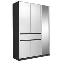 GARDEROB 136/197/54 cm 5-dörrar - vit/grå, Design, trämaterial/glas (136/197/54cm) - Rauch Möbel