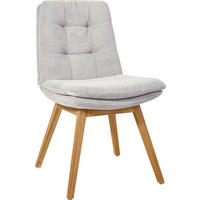 STUHL  in Cord  - Eichefarben/Hellgrau, Design, Holz/Textil (49/90/69cm) - Johann Jakob