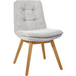 STUHL  in Cord Textil  - Eichefarben/Hellgrau, Design, Holz/Textil (49/90/69cm) - Johann Jakob