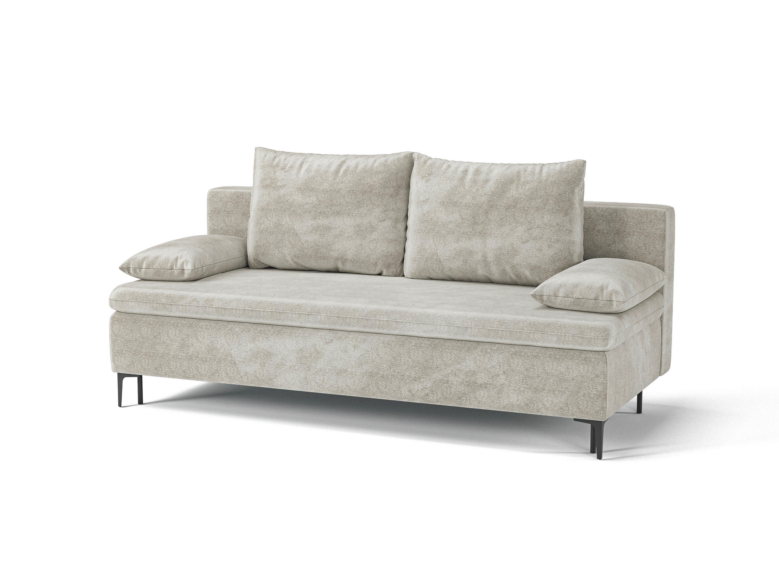 SCHLAFSOFA ROXY in Flachgewebe Beige  - Beige/Schwarz, Design, Textil/Metall (200/96/93cm) - MID.YOU