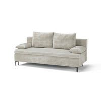 SCHLAFSOFA ROXY in Flachgewebe Beige  - Beige/Schwarz, Design, Textil/Metall (200/96/93cm) - MID.YOU
