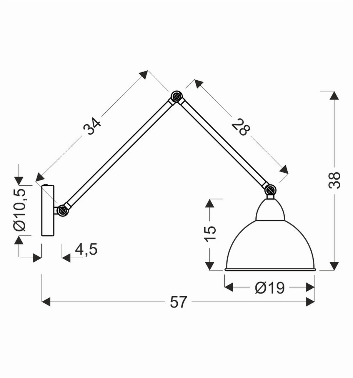 WANDLEUCHTE 19/54/38 cm   - Basics, Metall (19/54/38cm)