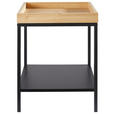 BEISTELLTISCH 40/40/50 cm Schwarz, Eichefarben quadratisch  - Eichefarben/Schwarz, Basics, Holzwerkstoff/Metall (40/40/50cm) - Xora