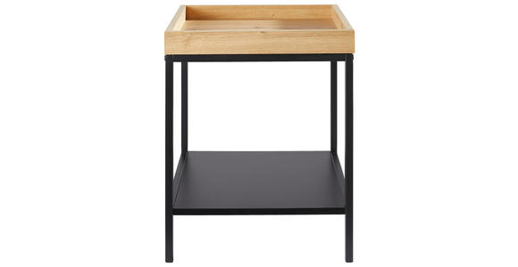 BEISTELLTISCH 40/40/50 cm Schwarz, Eichefarben quadratisch  - Eichefarben/Schwarz, Basics, Holzwerkstoff/Metall (40/40/50cm) - Xora