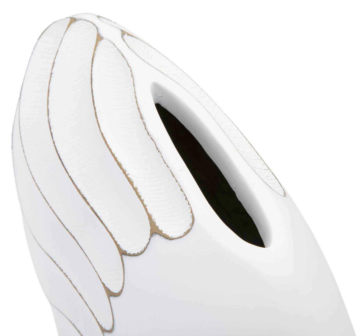 Vase Polyresin Lines  - Weiß, Basics, Kunststoff (34/24.5/11.5cm)