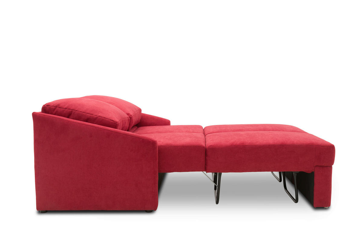SCHLAFSOFA Mikrofaser Rot  - Beige/Rot, Basics, Kunststoff/Textil (168/86/96cm) - MID.YOU