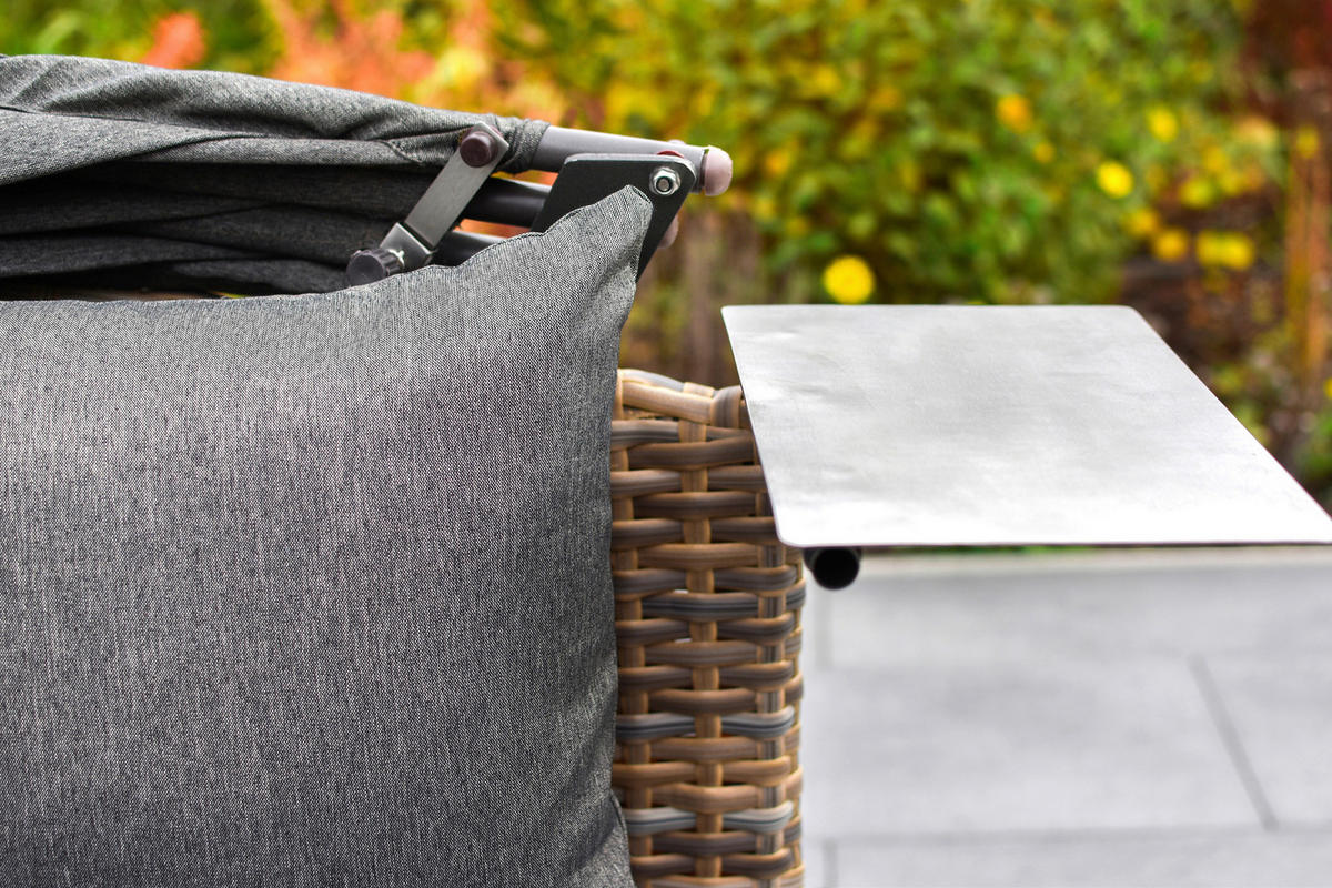 GARTENMUSCHEL 180/145/183 cm Aluminium  - Naturfarben/Grau, MODERN, Kunststoff/Metall (180/145/183cm) - Gardenson