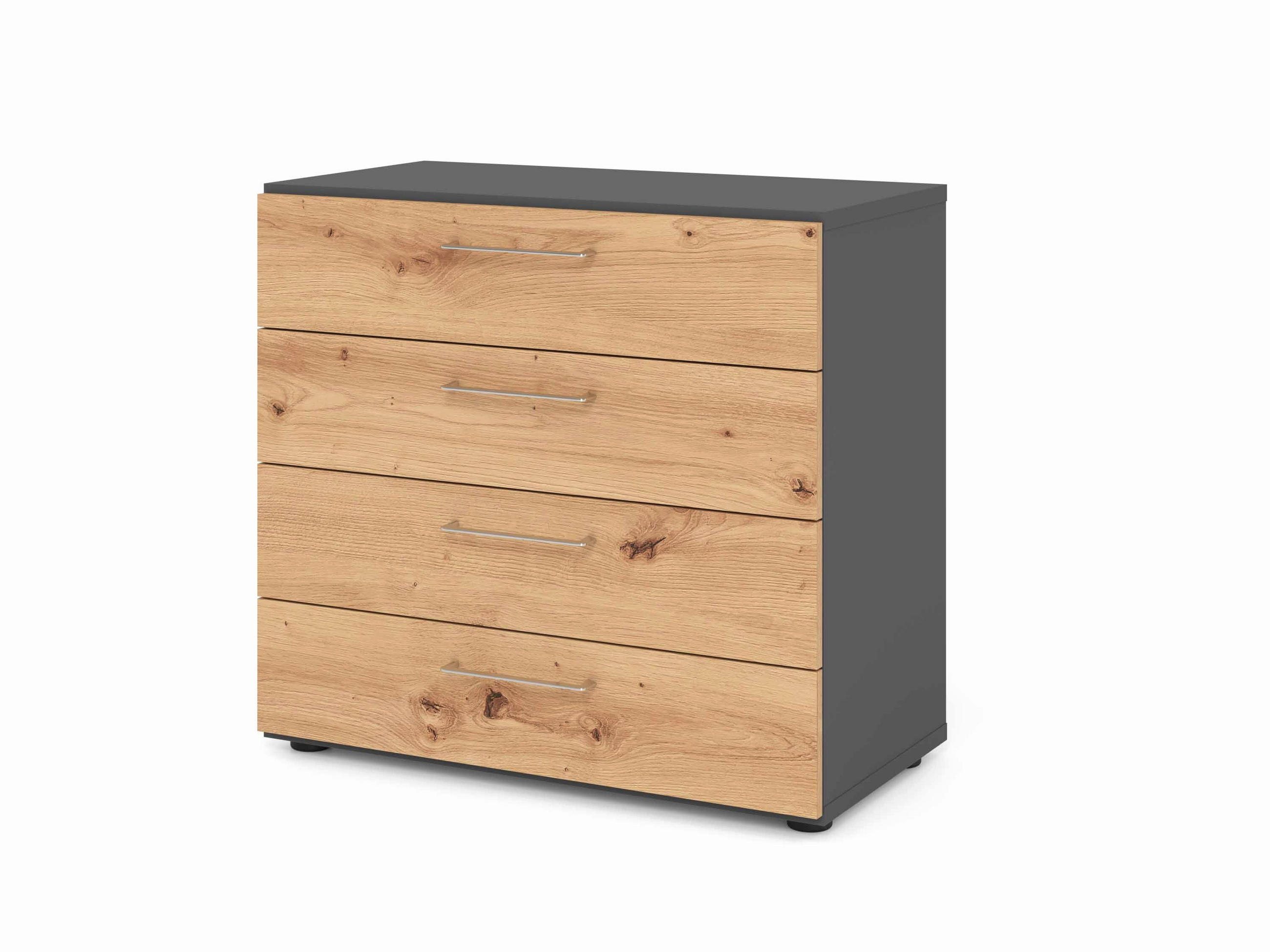 AKTENSCHRANK Graphitfarben, Eiche dunkel  - Eiche dunkel/Graphitfarben, Basics, Holzwerkstoff (80/74,8/41,7cm) - Venda
