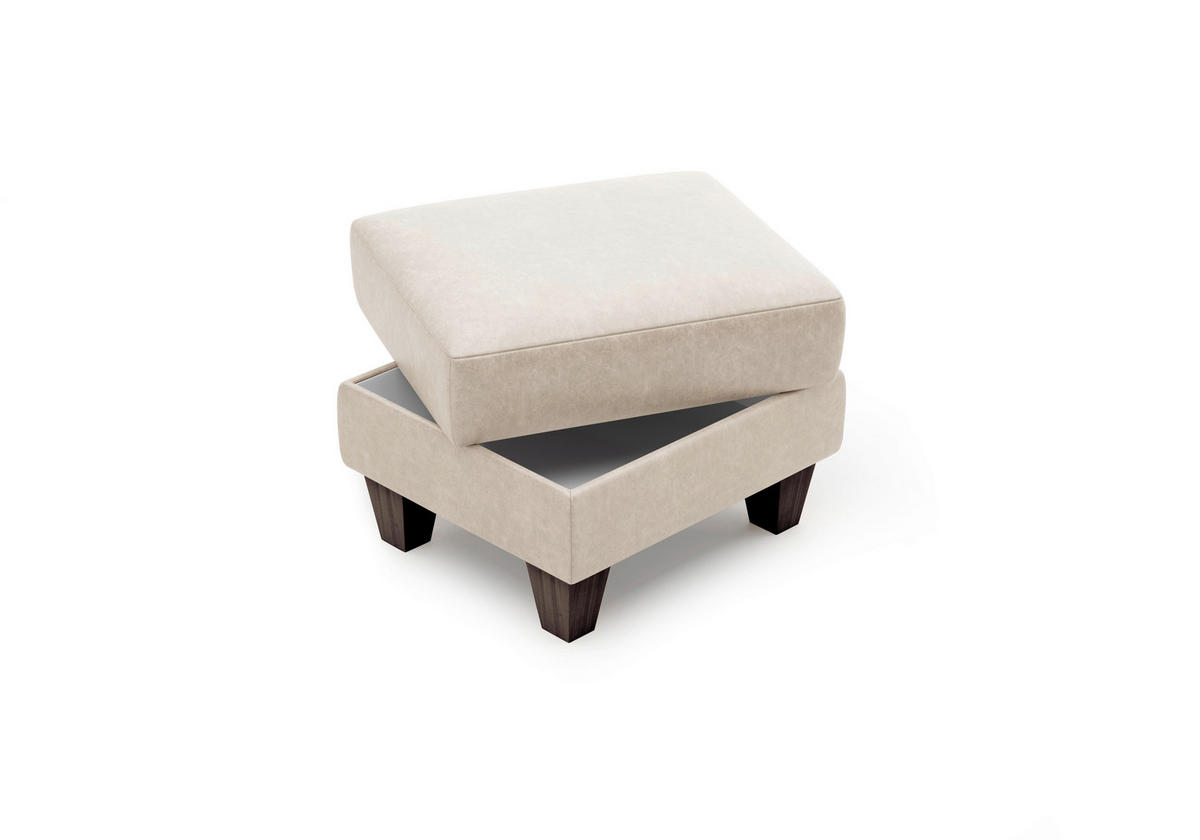 HOCKER in Textil Beige  - Wengefarben/Beige, KONVENTIONELL, Holz/Textil (58/48/58cm) - Sit & More