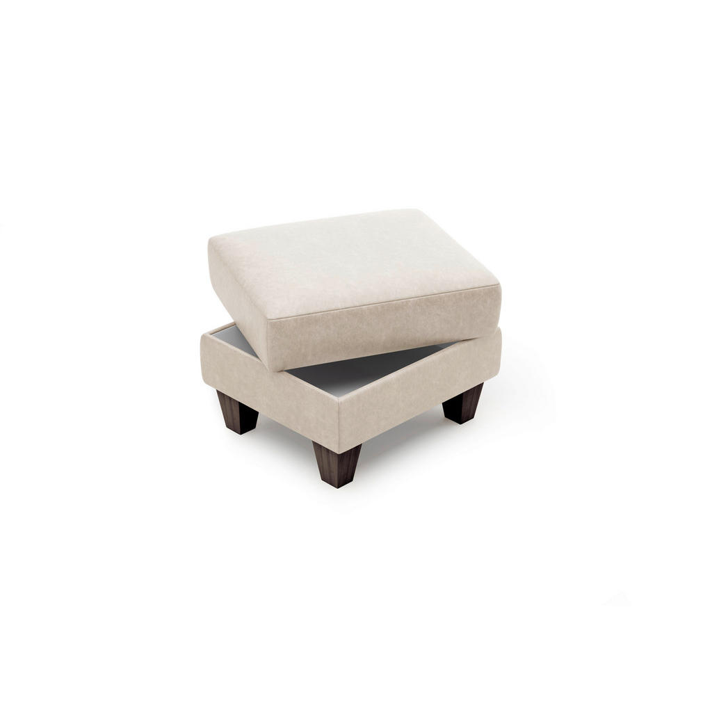 Thumbnail - Sit & More Hocker Palmera V, Beige, Textil, Buche, quadratisch, 58x48x58 cm, Goldenes M, Oeko-Tex® Standard 100, Made in...