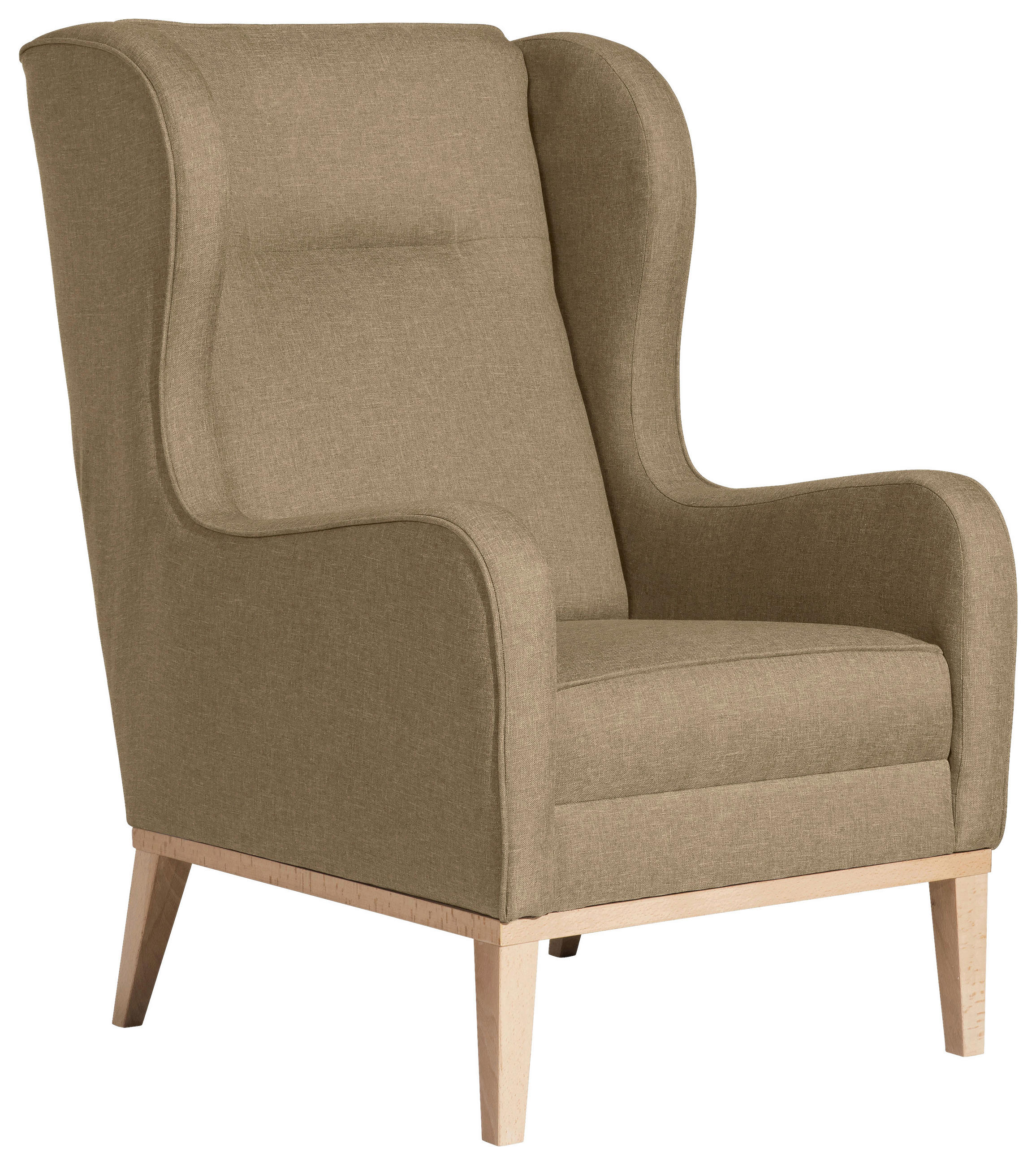 OHRENSESSEL Flachgewebe Sandfarben  - Sandfarben/Naturfarben, KONVENTIONELL, Holz/Textil (66/104/78cm) - Max Winzer