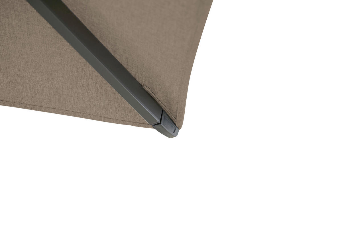 AMPELSCHIRM 300 cm Taupe  - Taupe/Anthrazit, MODERN, Textil/Metall (300/300cm) - Siena Garden