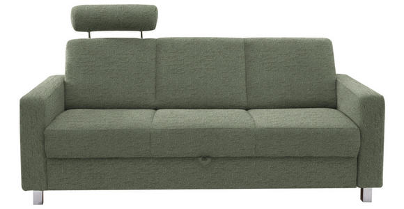 3-SITZER-SOFA in Flachgewebe Hellgrün  - Chromfarben/Hellgrün, Design, Textil/Metall (195/83/85cm) - Xora