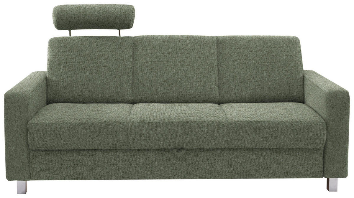 3-SITZER-SOFA in Flachgewebe Hellgrün  - Chromfarben/Hellgrün, Design, Textil/Metall (195/83/85cm) - Xora