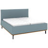 POLSTERBETT 180/200 cm,  in Blau, Matratze, Lattenrost, Bettkasten, H3 + H3 = fest  - Blau/Graphitfarben, Design, Holz/Textil (180/200cm) - Musterring