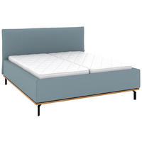 POLSTERBETT 180/200 cm,  in Blau, Matratze, Lattenrost, Bettkasten, H3 + H3 = fest  - Blau/Graphitfarben, Design, Holz/Textil (180/200cm) - Musterring