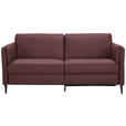 3-SITZER-SOFA in Leder Weinrot  - Weinrot/Schwarz, Design, Leder/Metall (190/84/99cm) - Dieter Knoll
