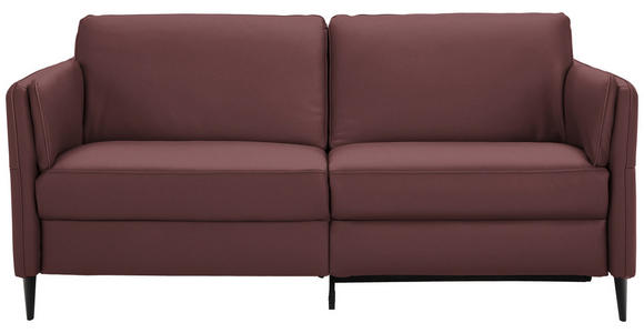 3-SITZER-SOFA in Leder Weinrot  - Weinrot/Schwarz, Design, Leder/Metall (190/84/99cm) - Dieter Knoll