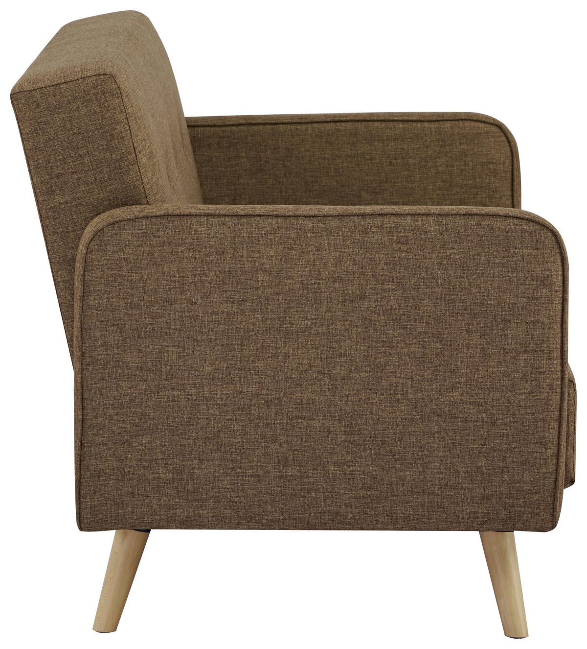 2-SITZER-SOFA Webstoff Braun  - Naturfarben/Braun, MODERN, Holz/Textil (137/80/90cm) - MID.YOU