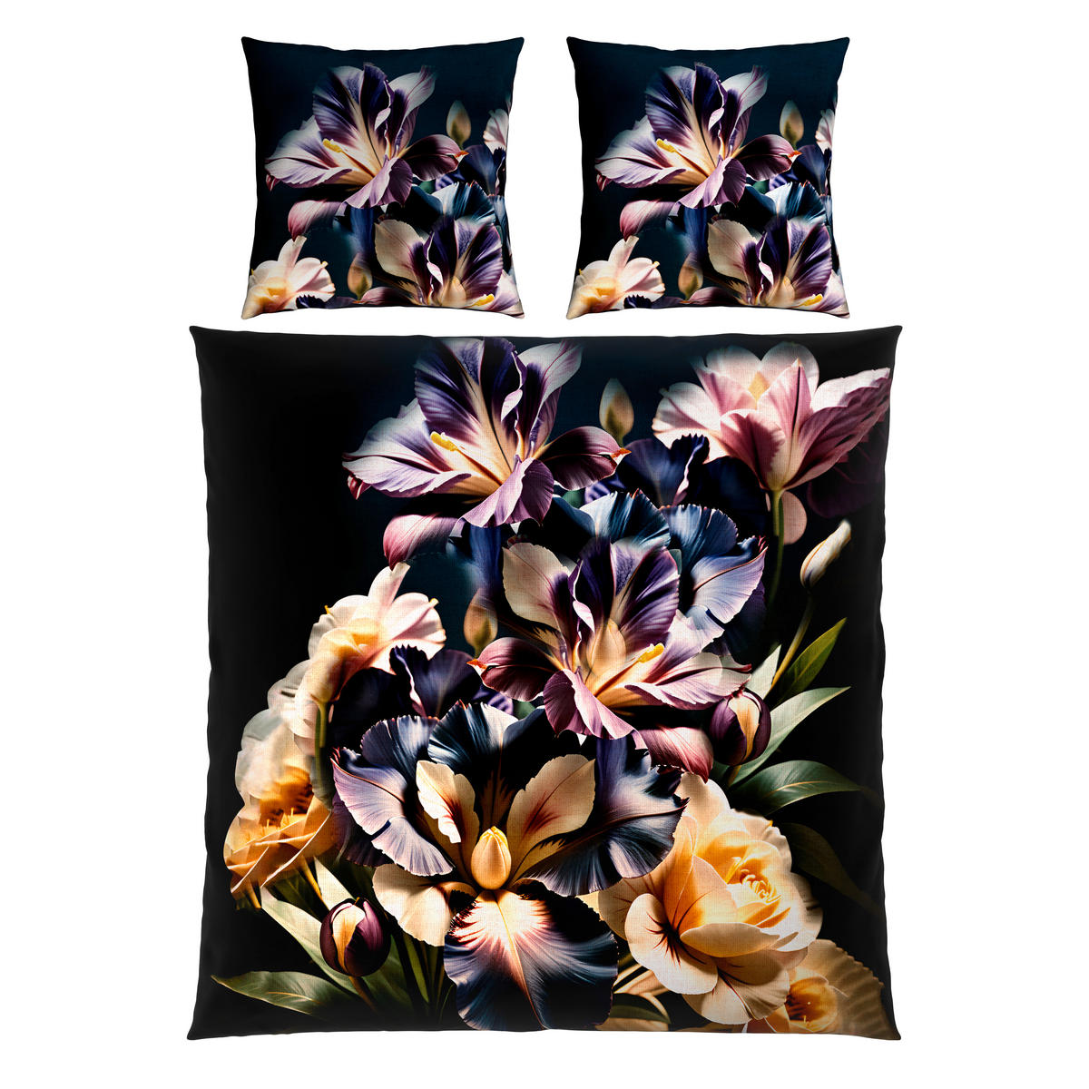 WENDEBETTWÄSCHE Satin 200/200 cm  - Lila/Schwarz, Textil (200/200cm) - Novel