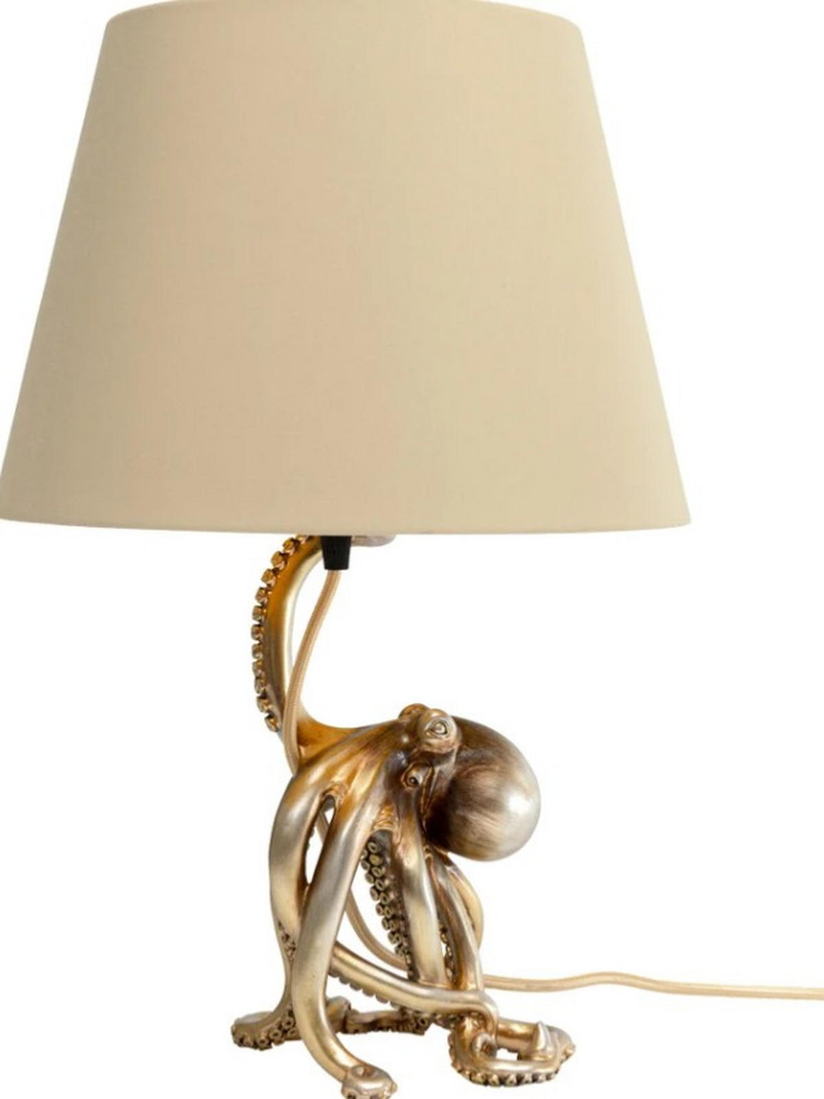 TISCHLEUCHTE 30/44/30 cm   - Beige/Goldfarben, LIFESTYLE, Kunststoff (30/44/30cm) - Kare-Design