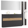 GARDEROBE 4-teilig  in 170/200/18 cm  - Eichefarben/Graphitfarben, Design, Glas/Holzwerkstoff (170/200/18cm) - Voleo