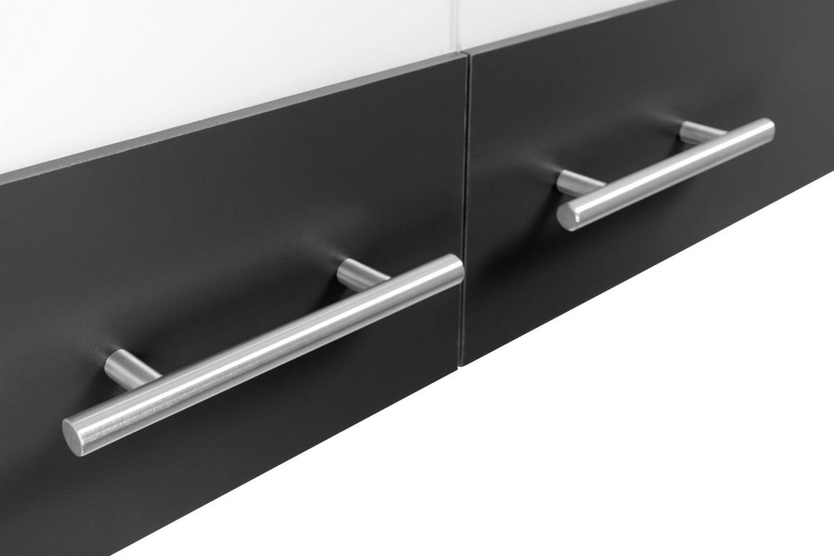 MINIKÜCHE 100 cm   in Schwarz, Eichefarben  - Eichefarben/Silberfarben, Basics, Glas/Holzwerkstoff (100cm) - Respekta