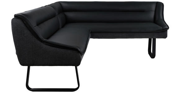 ECKBANK 237/178 cm Struktur Echtleder Schwarz   - Schwarz, Design, Leder/Textil (237/178cm) - Novel