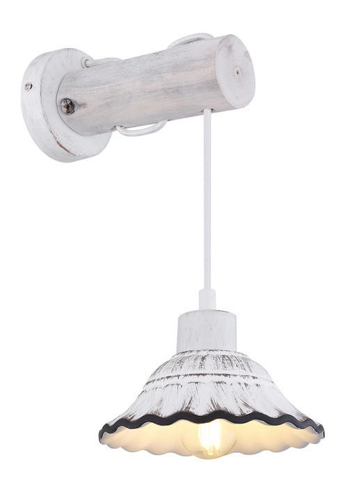 WANDLEUCHTE Jowita 17/26/32 cm   - Schwarz/Weiß, Basics, Holz/Keramik (17/26/32cm) - Globo
