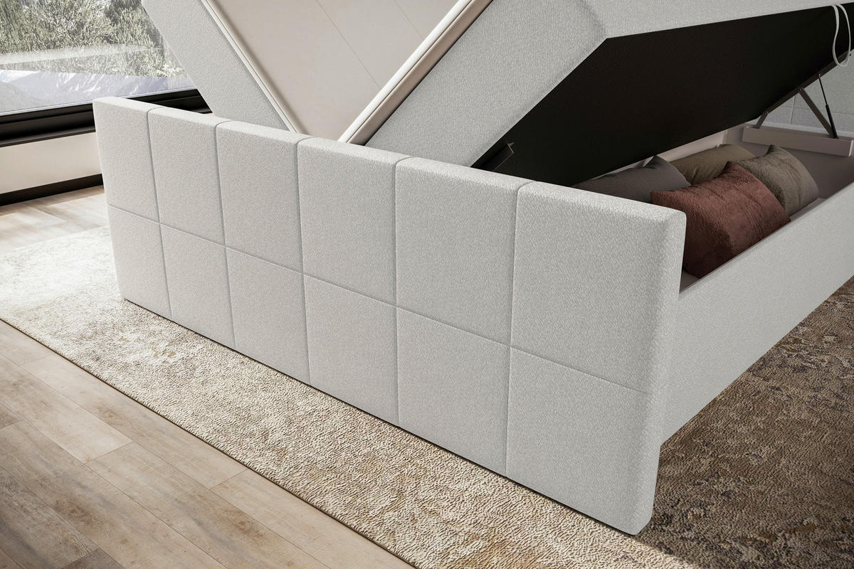 BOXBETT 120/200 cm  in Hellgrau  - Hellgrau, KONVENTIONELL, Kunststoff/Textil (120/200cm) - Boxxx