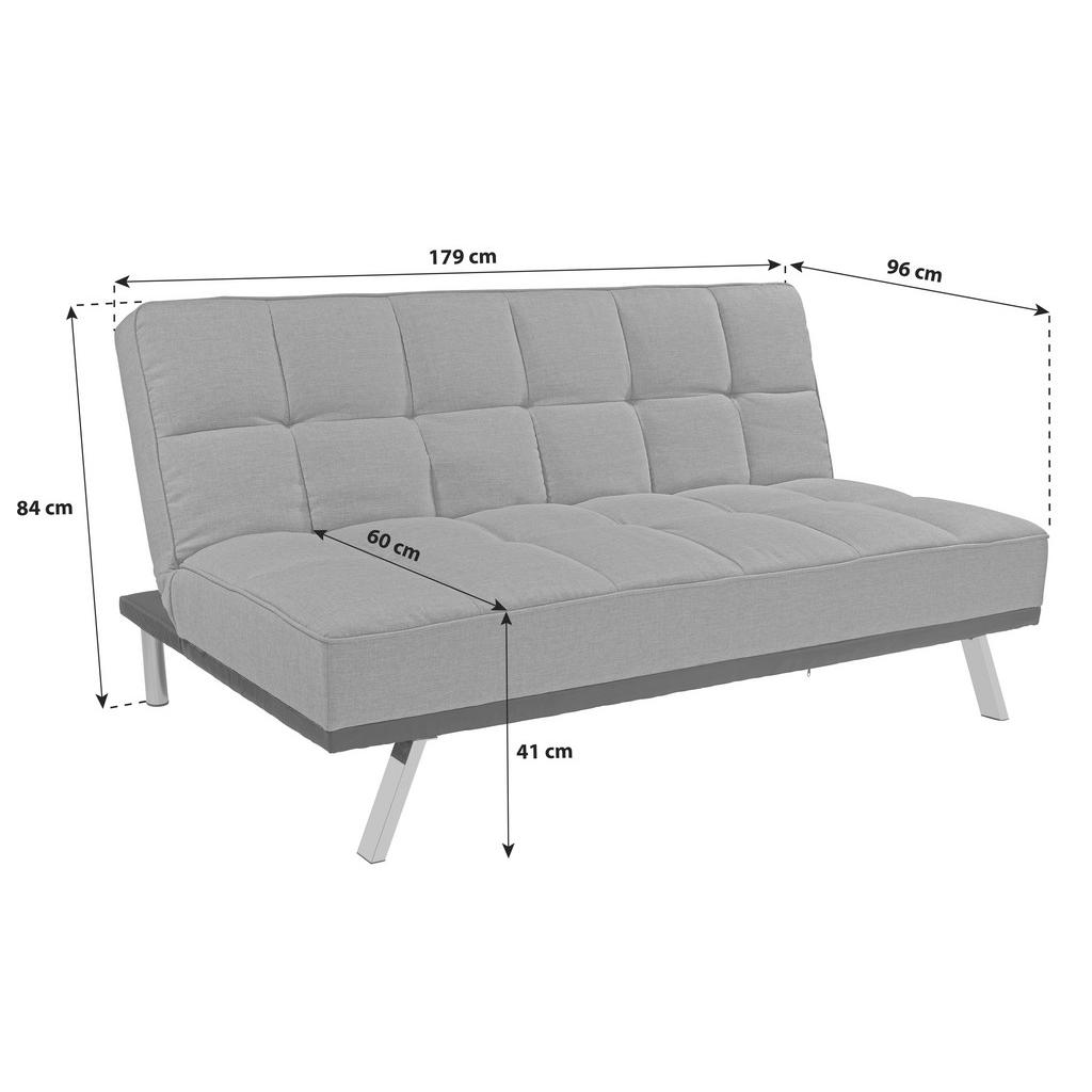 Thumbnail - Mid.you Schlafsofa, Anthrazit, Edelstahl, Metall, Textil, 3-Sitzer, 179x84x96 cm, Reach, Liegefunktion, Schlafen auf Sit...