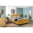 BOXSPRINGBETT 160/200 cm,  in Currygelb, Topper, H2 + H2 = mittel  - Currygelb/Schwarz, Design, Textil/Metall (160/200cm) - Esposa