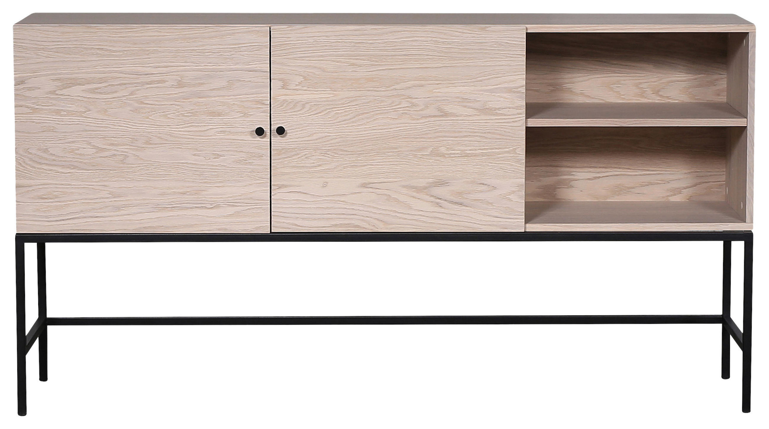 SIDEBOARD 160/85/40 cm  - vit/svart, Klassisk, metall/trä (160/85/40cm) - Niels Andersson