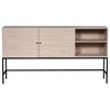 SIDEBOARD 160/85/40 cm  - vit/svart, Klassisk, metall/trä (160/85/40cm) - Niels Andersson