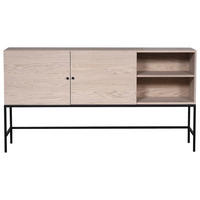SIDEBOARD 160/85/40 cm  - vit/svart, Klassisk, metall/trä (160/85/40cm) - Niels Andersson