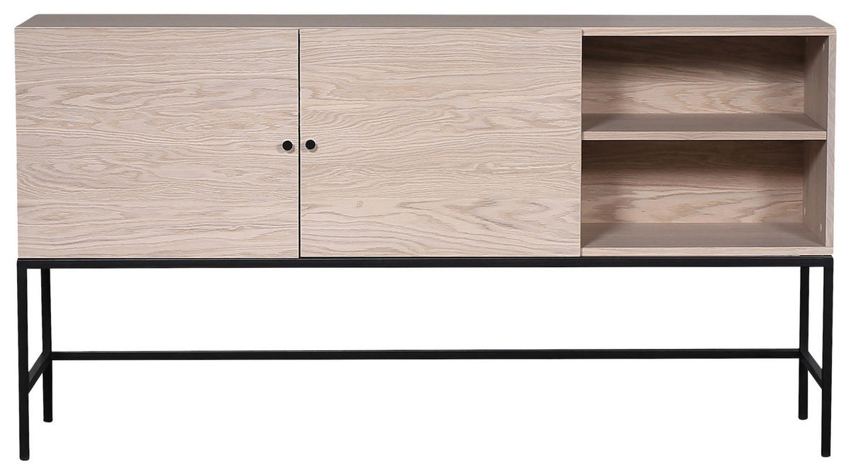 SIDEBOARD 160/85/40 cm  - vit/svart, Klassisk, metall/trä (160/85/40cm) - Niels Andersson
