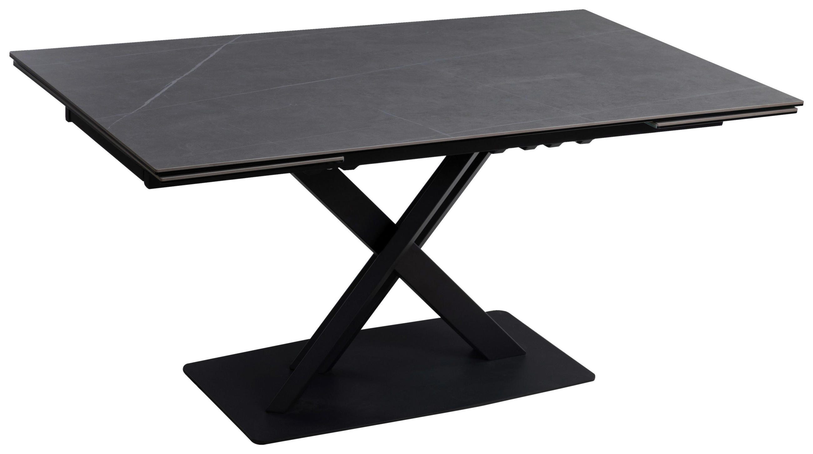 ESSTISCH in Metall, Glas, Keramik 160-240/90/76 cm  - Anthrazit/Schwarz, Design, Glas/Keramik (160-240/90/76cm) - Novel