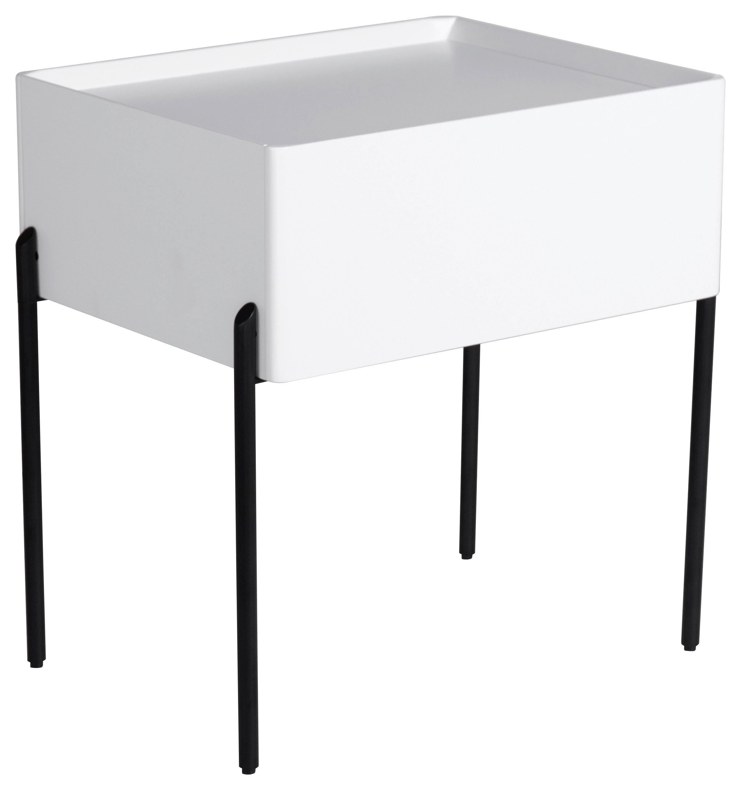 NOČNÍ STOLEK, bílá, 50/55/40 cm - bílá/černá, Design, kov/kompozitní dřevo (50/55/40cm) - Livetastic