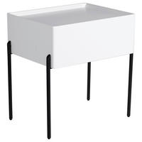NOČNÍ STOLEK, bílá, 50/55/40 cm - bílá/černá, Design, kov/kompozitní dřevo (50/55/40cm) - Livetastic